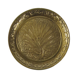 Brass Mulkali Plain Peacock Design 12cm Plate